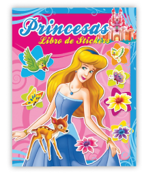 Princesas, libro de stickers - Tapa azul