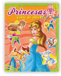 Princesas, libro de stickers - Tapa verde